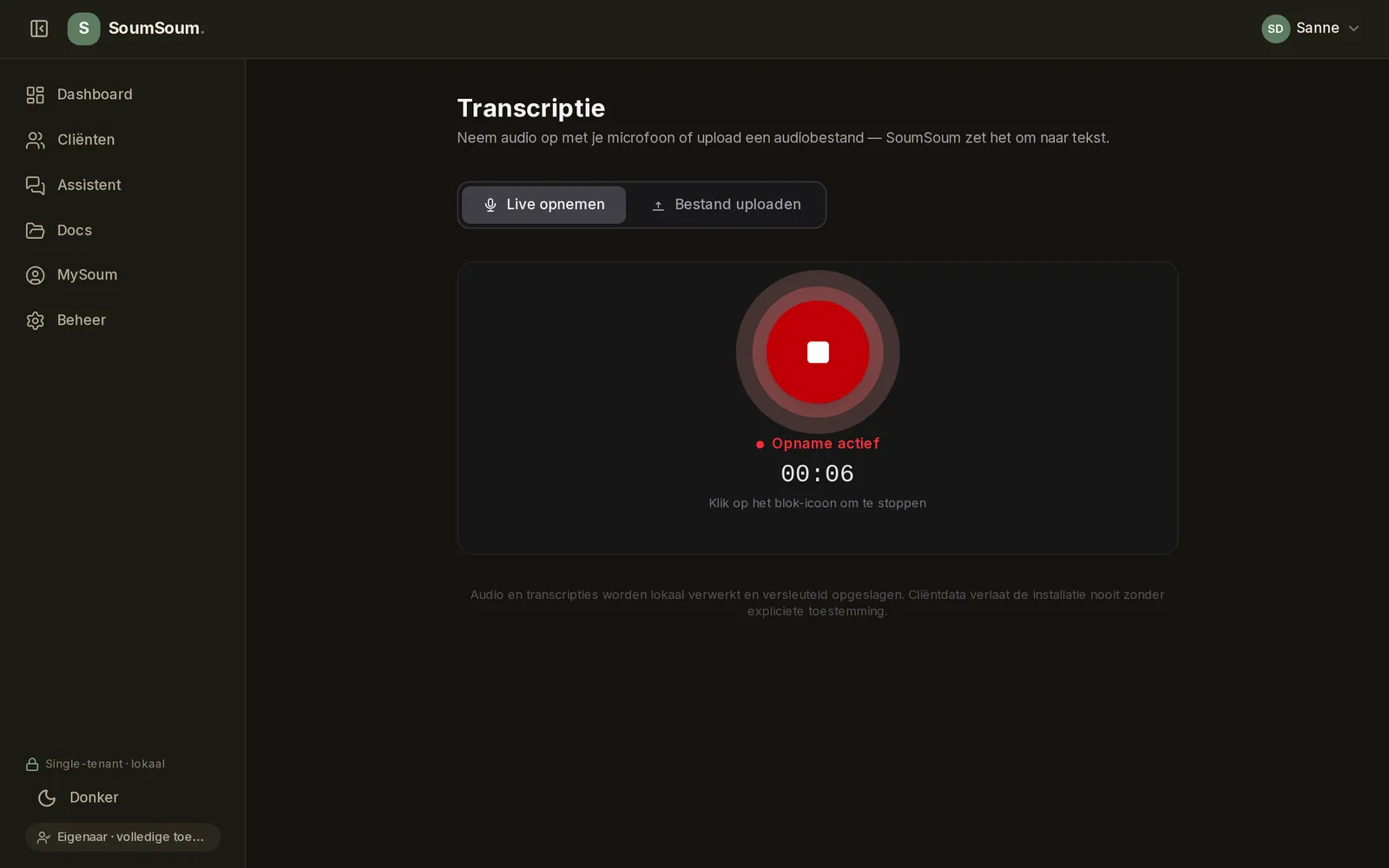 SoumSoum — opname · transcriptie