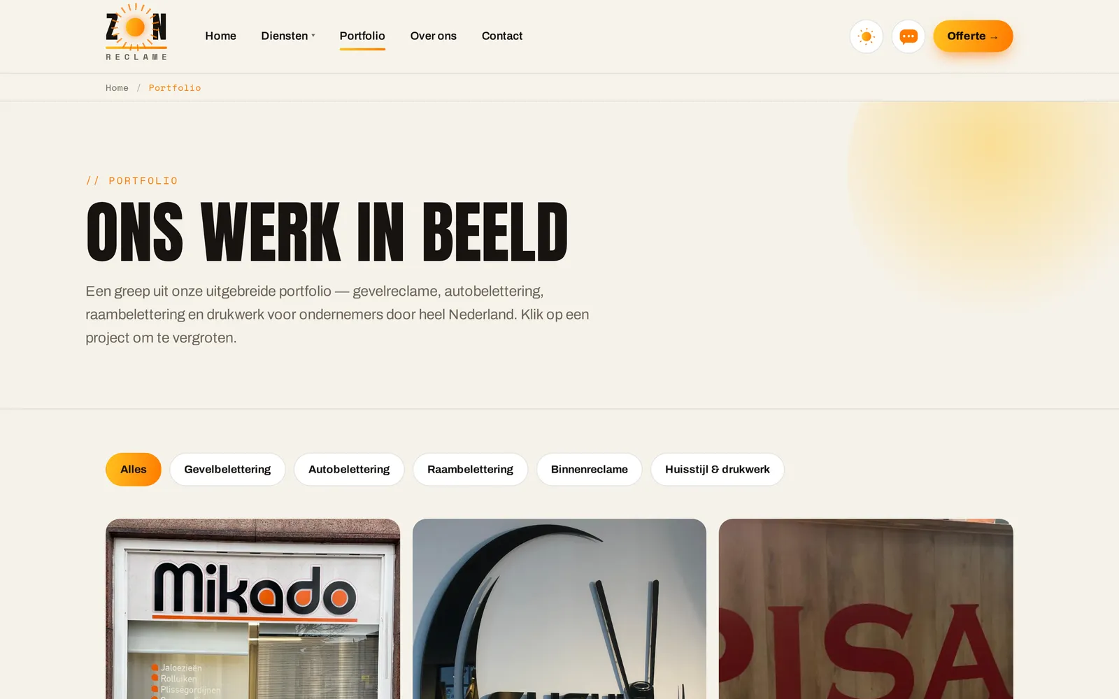 ZON Reclame — portfoliopagina
